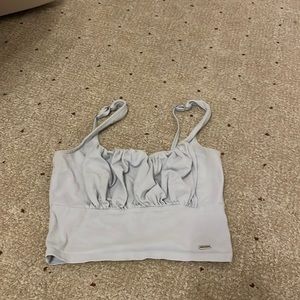 light blue cropped tank top
